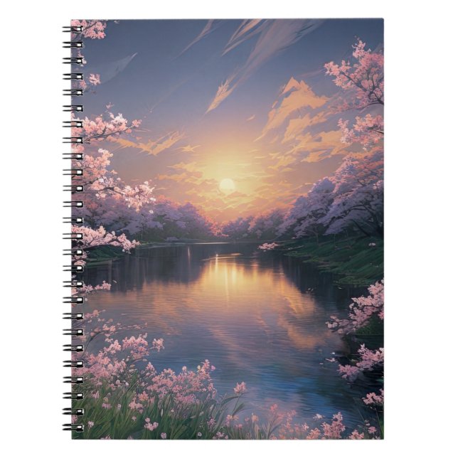 A Lake Awash in Cherry Blossom Serenade Notebook (Front)