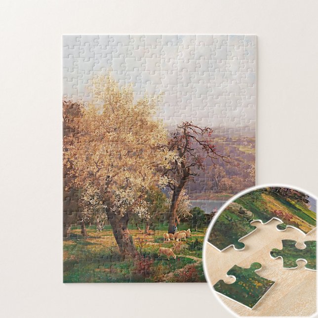 A Lake Landscape in Spring by Adolf Kaufmann Jigsaw Puzzle (Creator Uploaded)