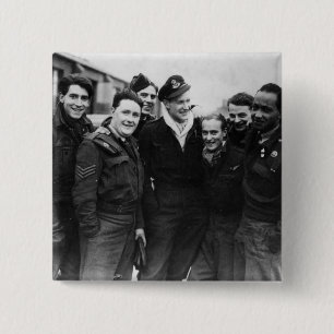 A Lancaster Bomber Crew 2 Inch Square Button