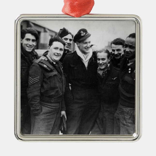 A Lancaster Bomber Crew Metal Ornament (Front)