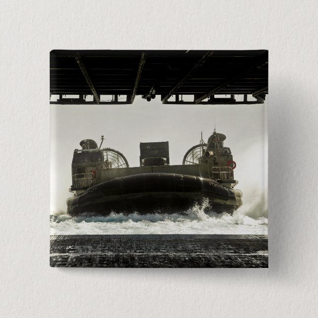 A landing craft air cushion prepares to enter 2 inch square button (Front)