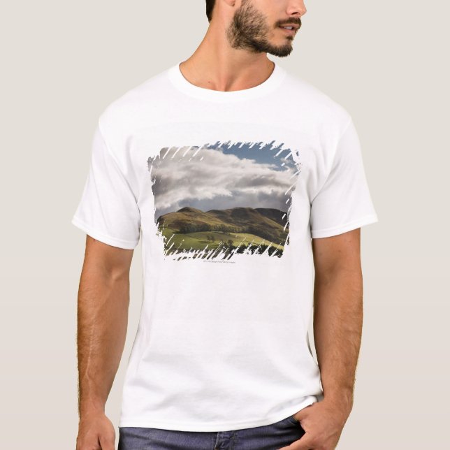 A Landscape With Rolling Hills And Clouds Overhead T-Shirt (Front)