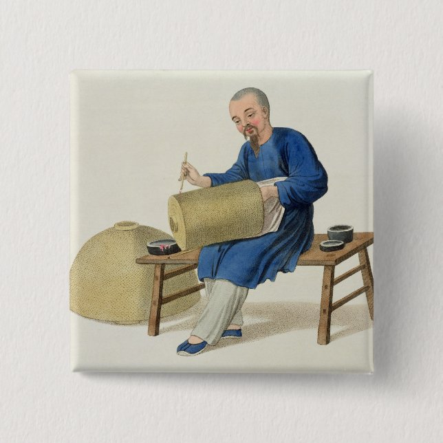 A Lantern Painter, plate 20 from 'The Costume of C 2 Inch Square Button (Front)