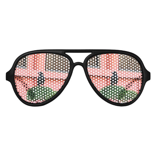 A Large-Billed Jungle Crow A Perch On A Cloud Tree Aviator Sunglasses (Front)