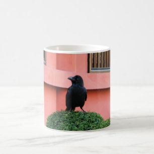 A Large-Billed Jungle Crow A Perch On A Cloud Tree Coffee Mug