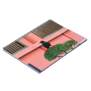 A Large-Billed Jungle Crow A Perch On A Cloud Tree Notebook