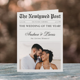 A Large Folded Wedding Newspaper Timeline Program