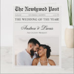 A Large Folded Wedding Newspaper Timeline Program<br><div class="desc">Have a blast at your wedding with this trendy newspaper style program,  featuring your custom photo & editable details. Easily add your own details by clicking on the "personalize" option.</div>