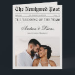 A Large Folded Wedding Newspaper Timeline Program<br><div class="desc">Have a blast at your wedding with this trendy newspaper style program,  featuring your custom photo & editable details. Easily add your own details by clicking on the "personalize" option.</div>