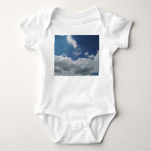 A large white cloud baby bodysuit