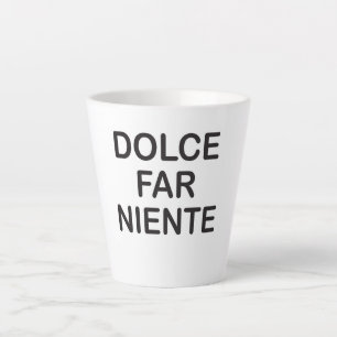 A latte mug with lettering 