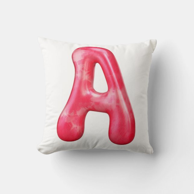 A Latter Print Throw Pillow 16" x 16" (Front)