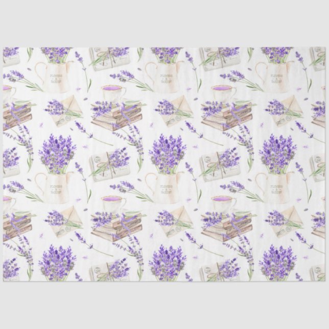 A Lavender Watercolor Series Design 1 Tissue Paper (Front)