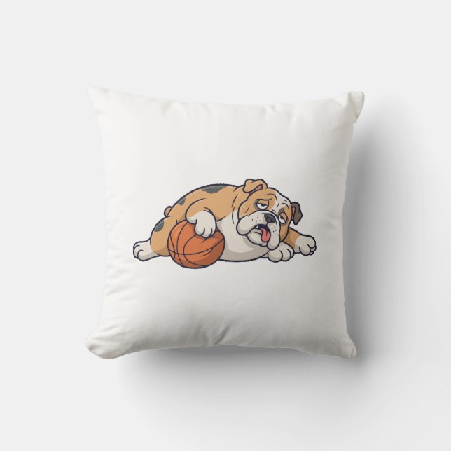 A lazy dog throw pillow (Front)