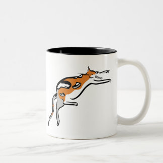 A Lazy Fat Tricolor Funny Cat Two-Tone Coffee Mug