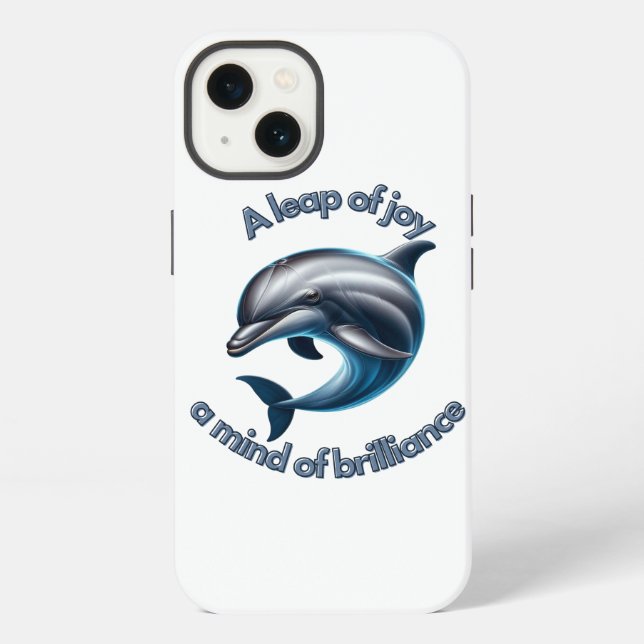 A Leap of Joy: Celebrating Dolphin Intelligence iPhone Case (Back)