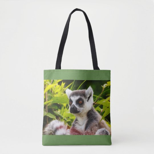 a lemur of madagascar on tote bag