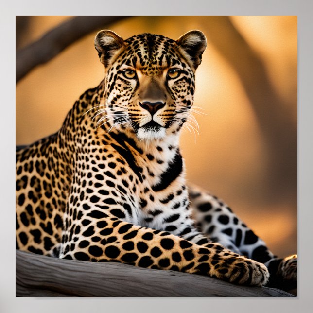 A Leopard Basking in the Sun Poster (Front)