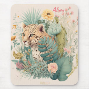 A leopard behind the bush custom    mouse pad