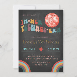 À l'ère adolescente Invitation d'anniversaire funk