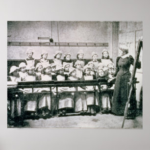 A Lesson in Domestic Science (b&w photo) Poster