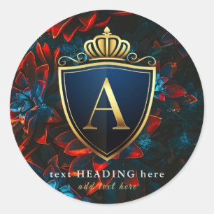 A - Letter Monogram Round Sticker