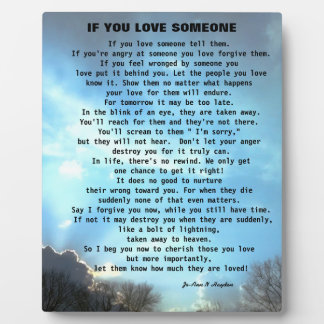 A LETTER OF FORGIVENESS PLAQUE