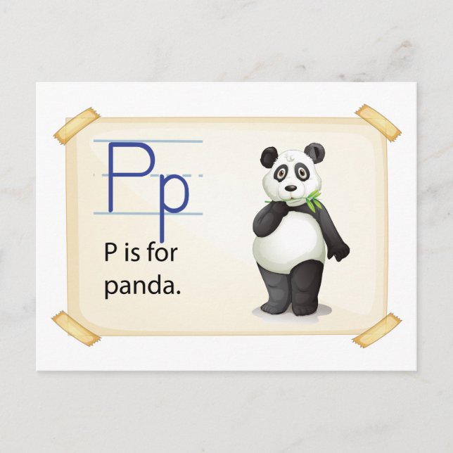 A letter P for panda Postcard (Front)