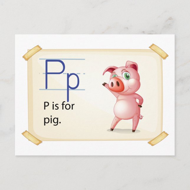 A letter P for pig Postcard (Front)