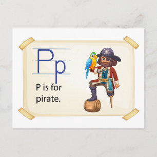 A letter P for pirate Postcard