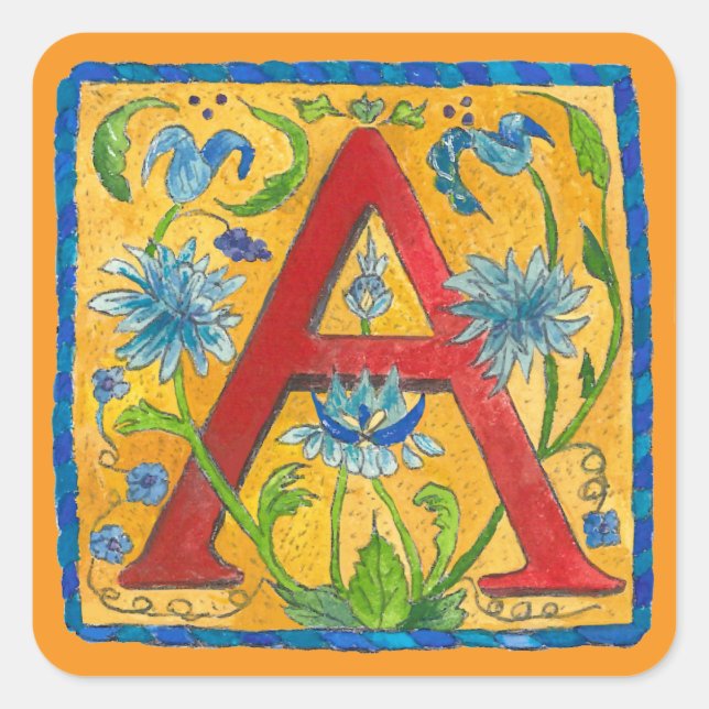 A Letter Tote Bag Square Sticker (Front)