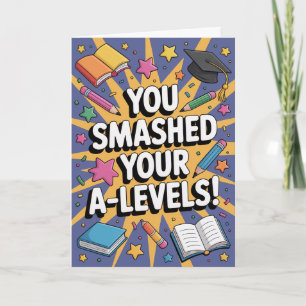 A-Level success floral Congratulations Cards 