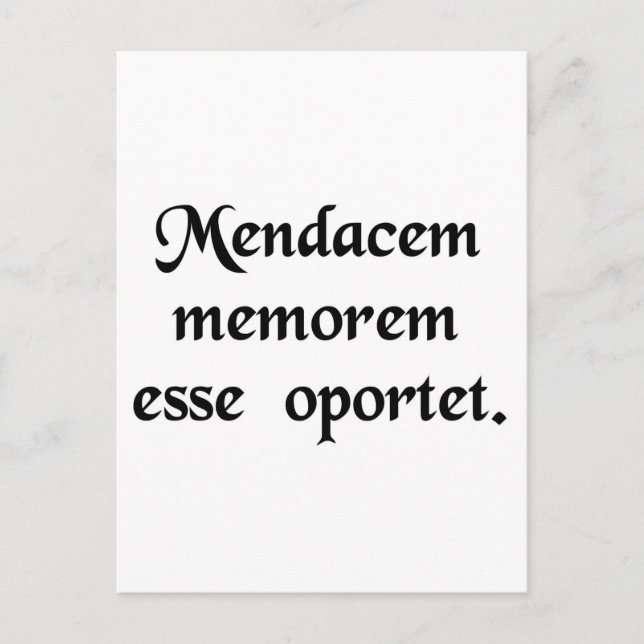 A liar needs a good memory. postcard (Front)