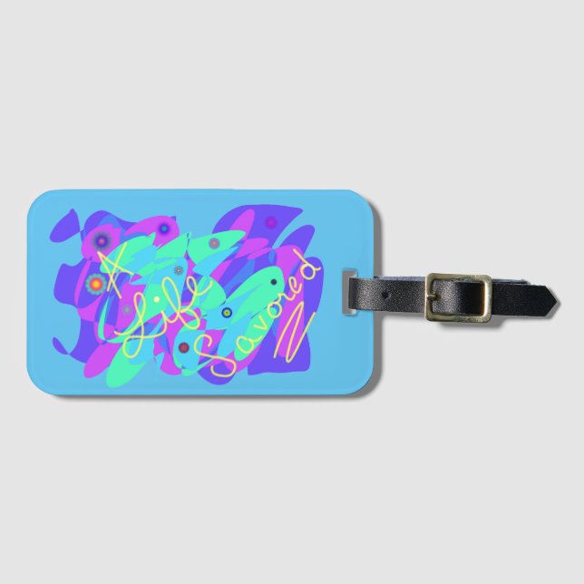 A Life Savoured! 🌸 Luggage Tag (Front Horizontal)