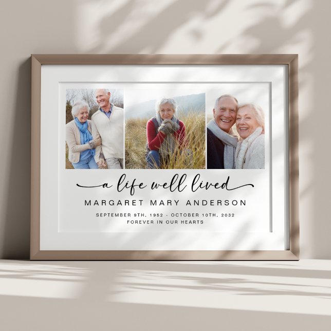A Life Well Lived Photo Memorial Print (Creator Uploaded)