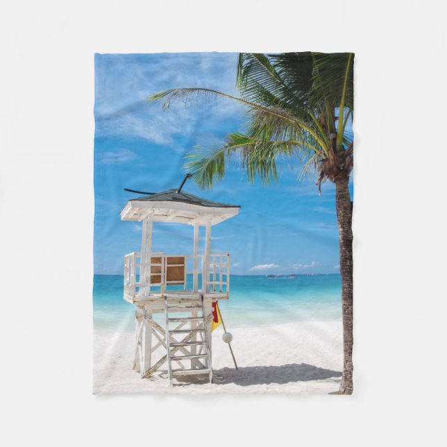 A Lifeguard Post | White Beach, Boracay Fleece Blanket (Front)