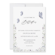 A Lifetime of Butterflies Bridal Shower Invitation