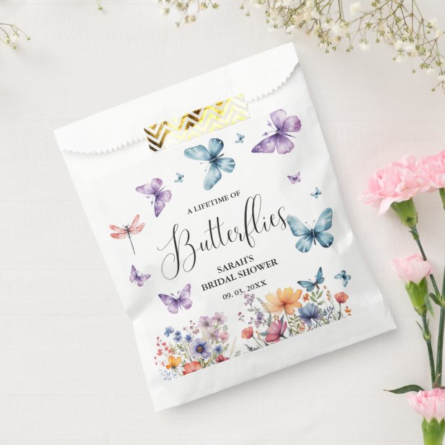 A lifetime of butterflies Bridal Shower Table Favour Bag (Sealed)