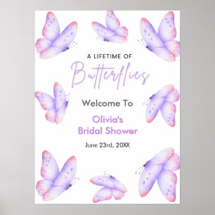 A Lifetime of Butterflies Bridal Shower Welcome Poster