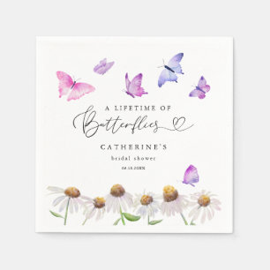 A Lifetime of Butterflies Elegant Bridal Shower Napkin