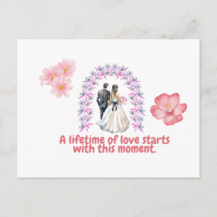 A lifetime of love starts with this moment. holiday postcard