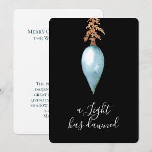A Light Has Dawned Modern Watercolor Christmas Holiday Card