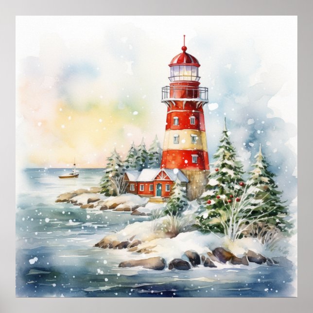 A Lighthouse in Winter Poster (Front)
