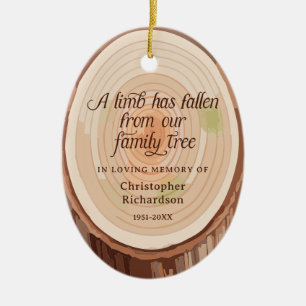 A Limb Has Fallen Personalized Memorial Ceramic Ornament