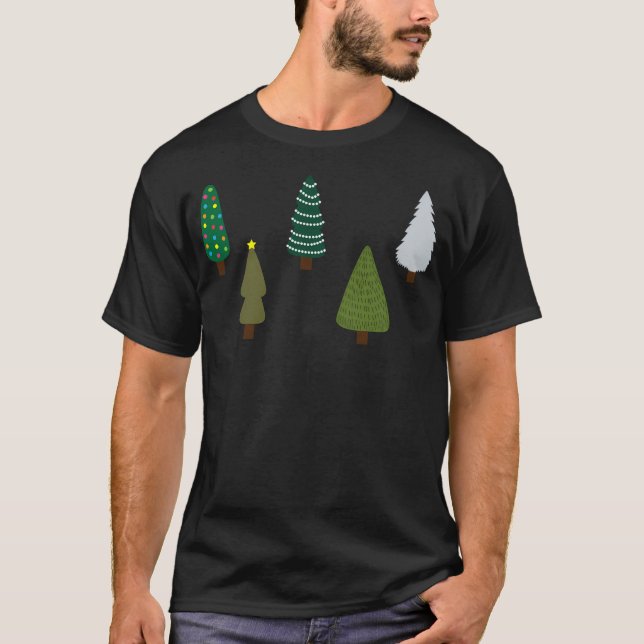 A Line Of Christmas Trees T-Shirt (Front)