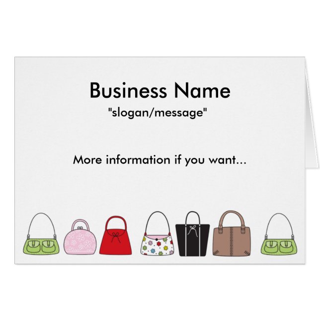 A Line of Purses Greeting/Note Card (Front Horizontal)