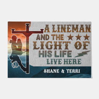 A Lineman And The Light Of His Life live Here Doormat