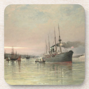 A Liner and Other Shipping before the Statue of Li Coaster