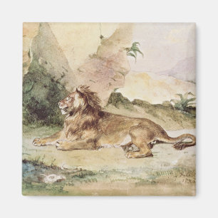 A Lion in the Desert, 1834 Magnet