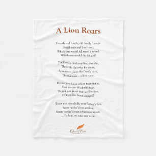 A Lion Roars Poem on Blanket